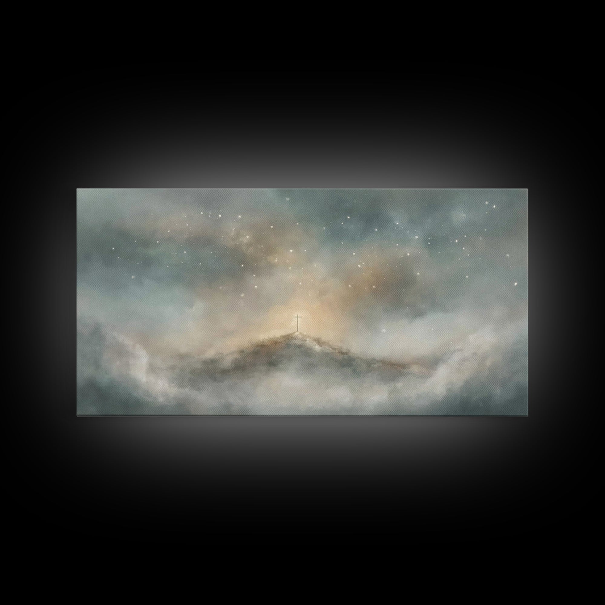Stars Of Calvary – Framed Canvas Print – Christian Wall Art – Christian Art – Subtle Christian Art – Christian Art Canvas
