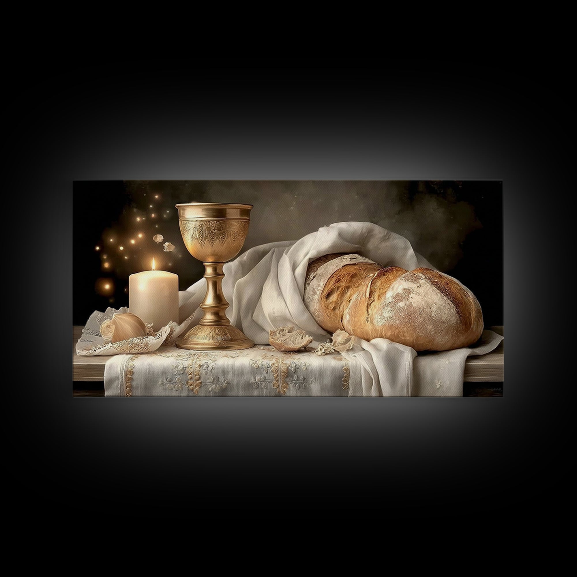 Sacred Communion Peace – Framed Canvas Print – Christian Art – Christian Wall Art – Christian Art Canvas – Christian Decoration