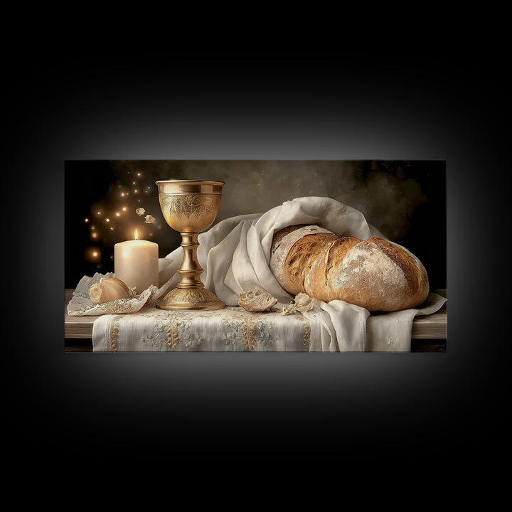 Sacred Communion Peace – Framed Canvas Print – Christian Art – Christian Wall Art – Christian Art Canvas – Christian Decoration