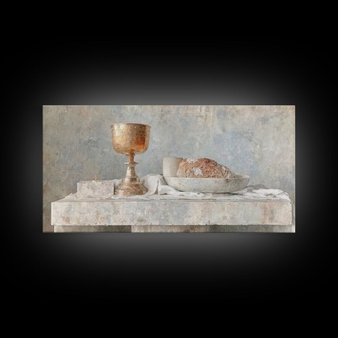 Bread Of Grace – Framed Canvas Print – Christian Wall Art – Christian Art Canvas – Christian Art – Minimalist Christian Art