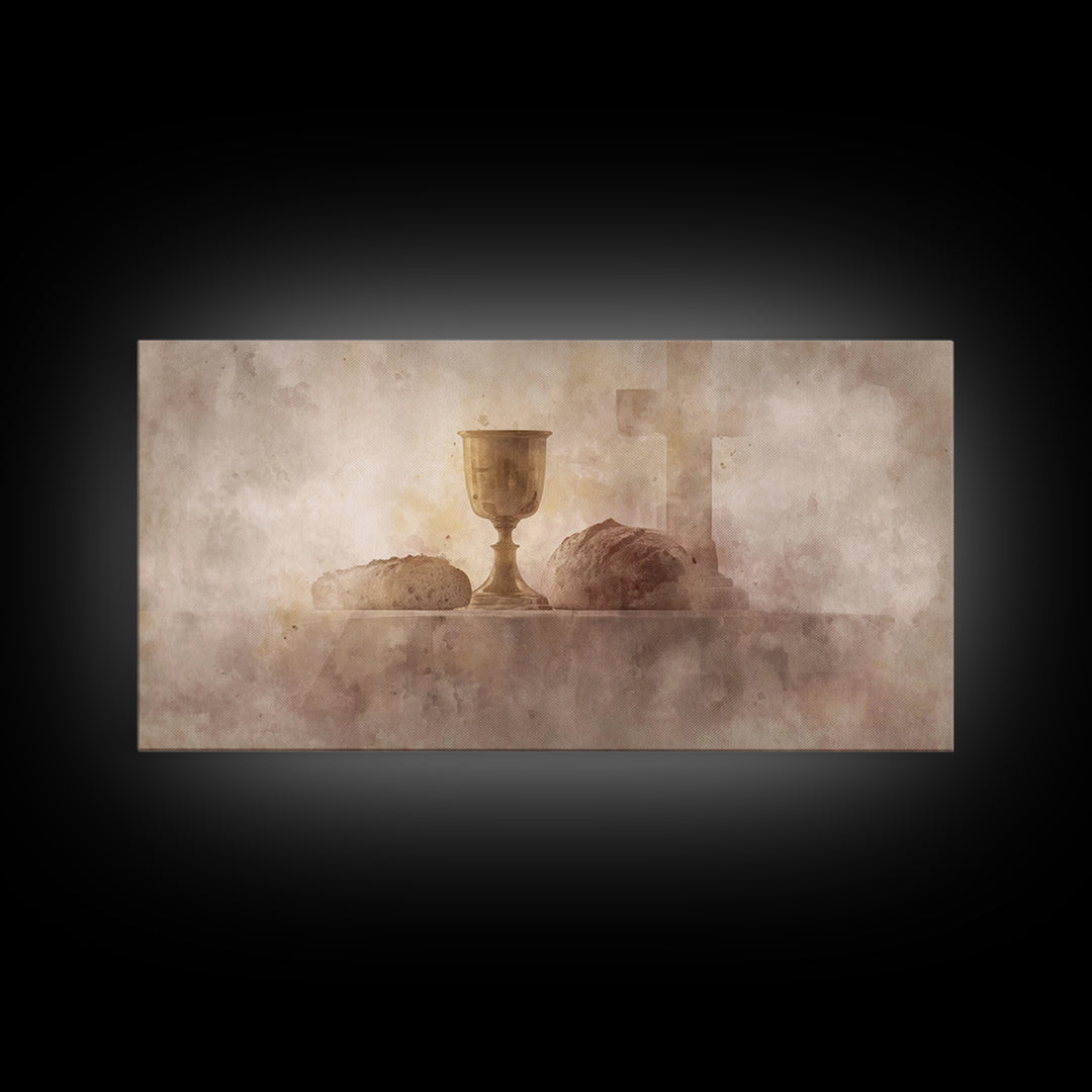 Holy Table Light – Framed Canvas Print – Christian Art Canvas – Christian Painting – Christian Wall Art – Christian Art