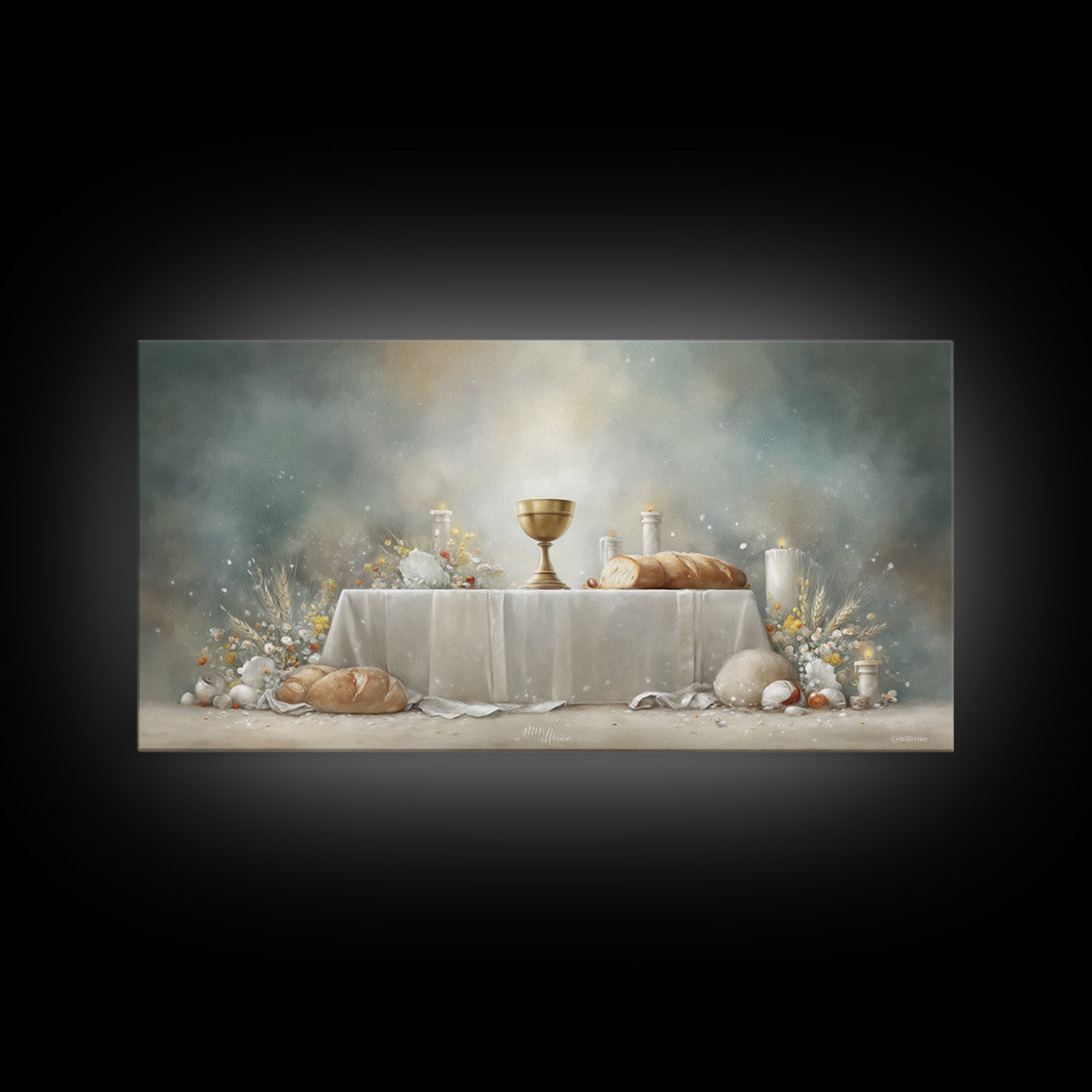 Eternal Feast Glow – Framed Canvas Print – Christian Wall Art – Christian Art – Christian Art Canvas – Christian Decor
