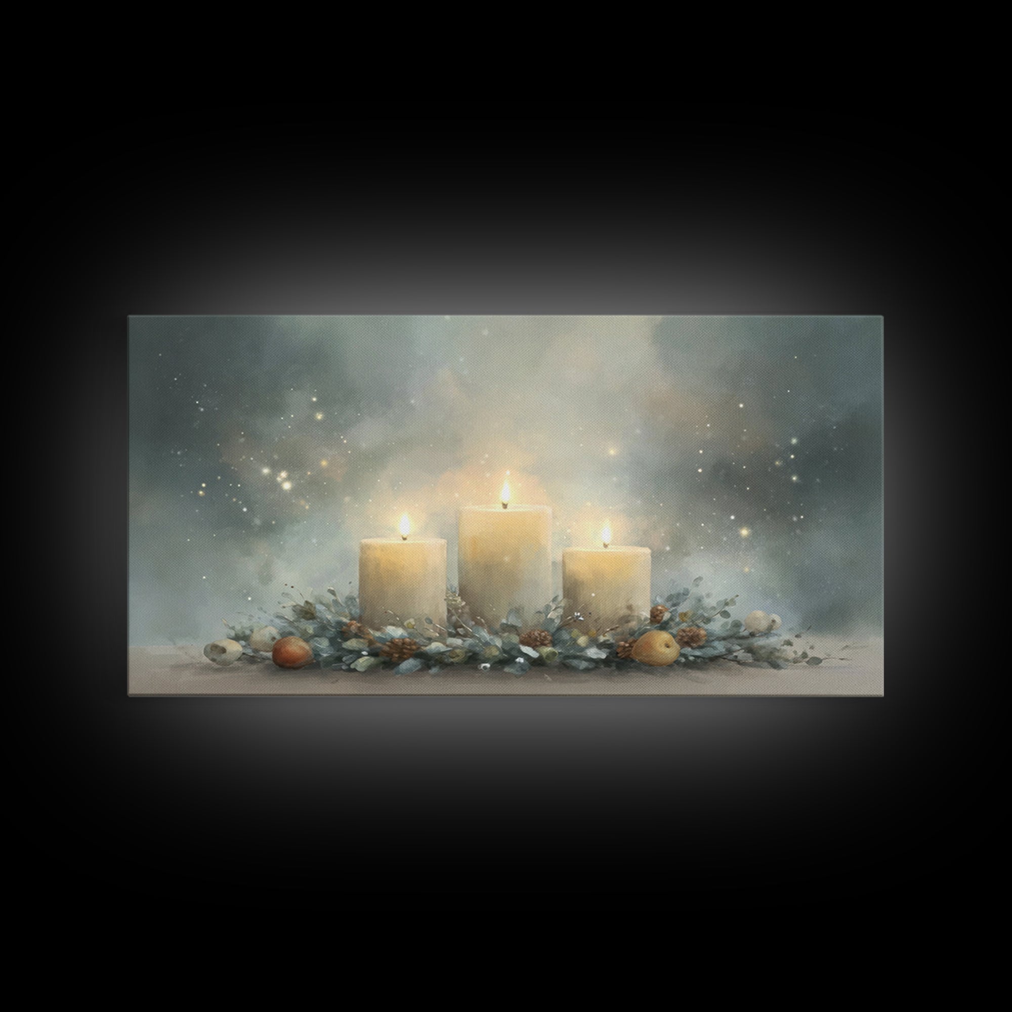 Advent Star Glow – Framed Canvas Print – Christmas Art – Christian Christmas Decor – Christian Art Canvas – Christmas Wall Art – Christmas