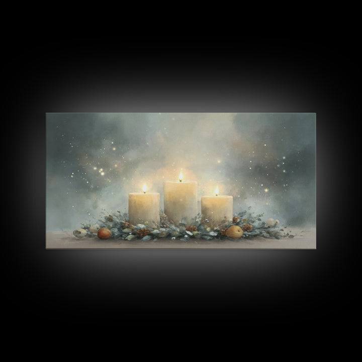Advent Star Glow – Framed Canvas Print – Christmas Art – Christian Christmas Decor – Christian Art Canvas – Christmas Wall Art – Christmas