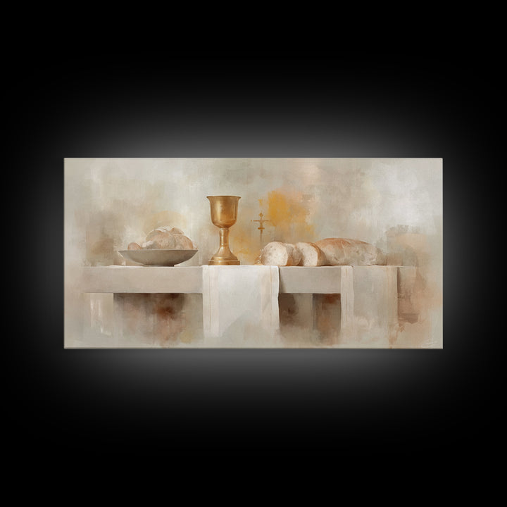 Blessed Table Offering – Framed Canvas Print – Christian Art Canvas – Christian Wall Art – Christian Art – Christian Painting