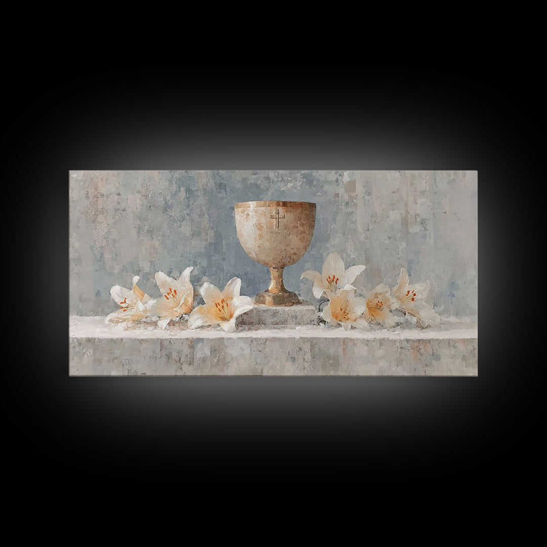 Lily Sanctuary - Framed Canvas Print - Christian Wall Art - Christian Art Canvas - Minimalist Christian Art - Subtle Christian Art - Christ
