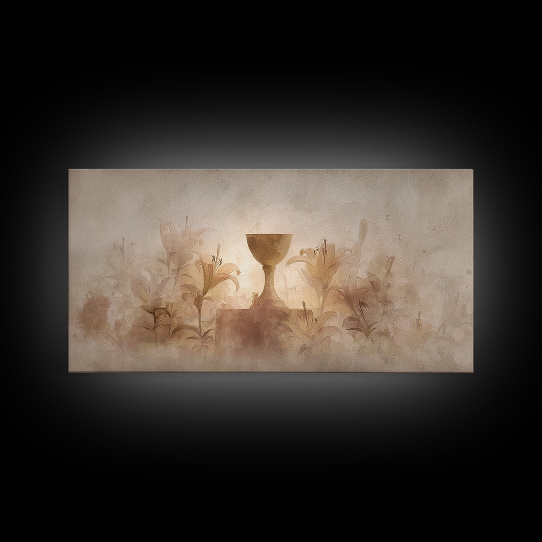 Golden Reverence - Framed Canvas Print - Christian Wall Art - Christian Art Canvas - Moody Christian Art - Christian Paintings - Framed Chr