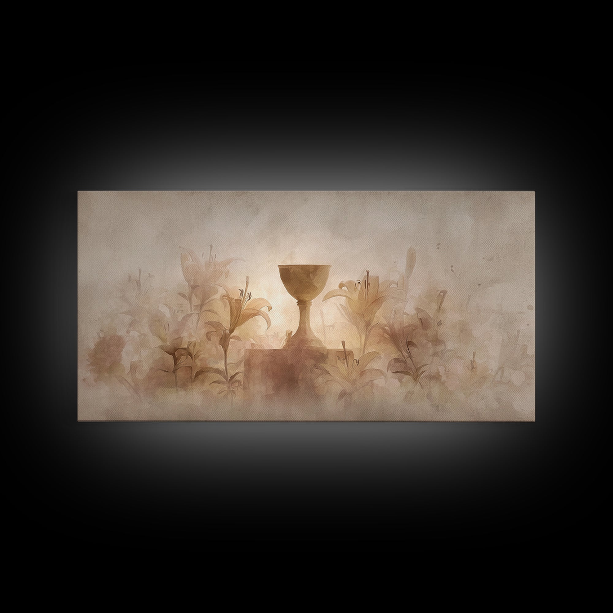 Golden Reverence - Framed Canvas Print - Christian Wall Art - Christian Art Canvas - Moody Christian Art - Christian Paintings - Framed Chr