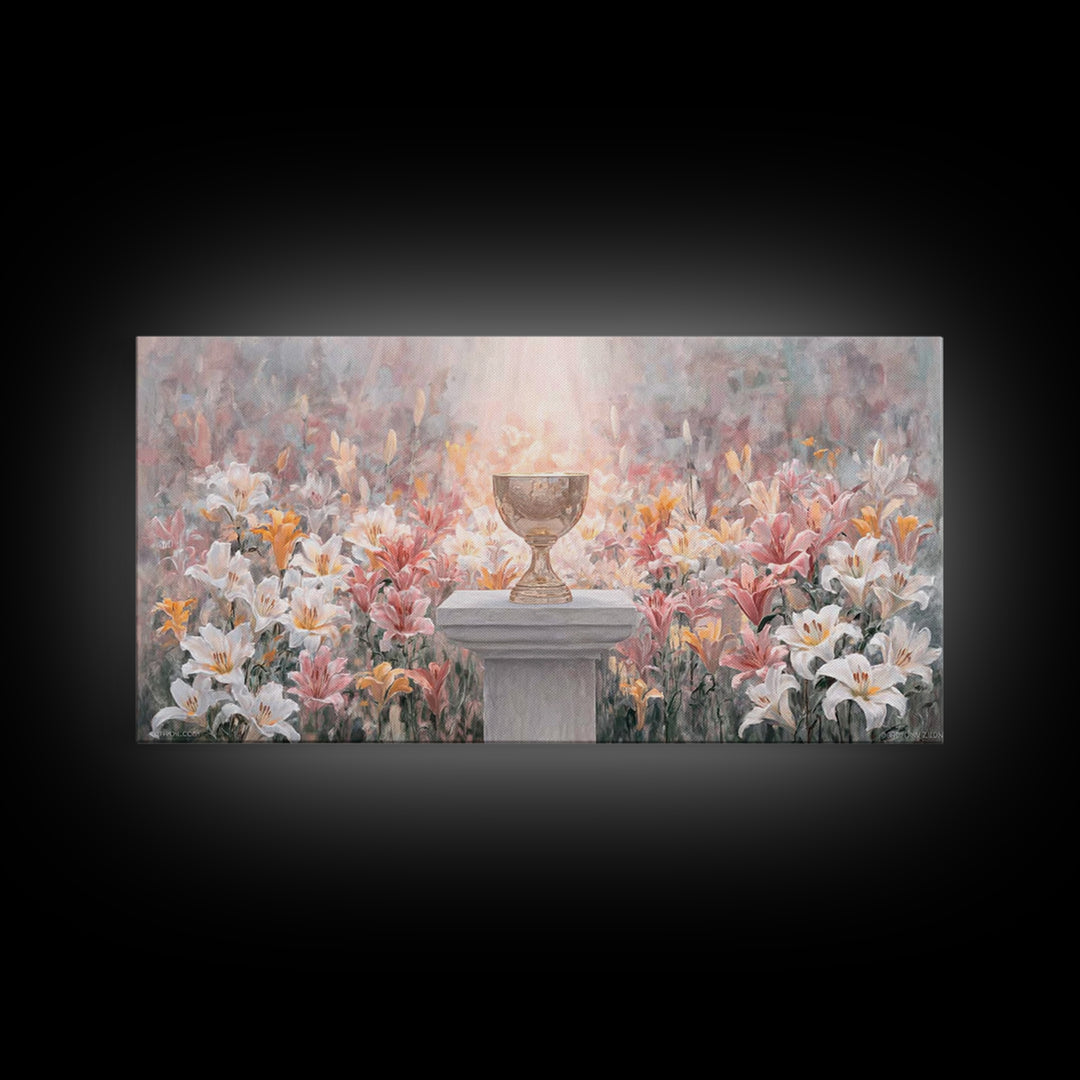 Chalice In Bloom - Framed Canvas Print - Christian Wall Art - Christian Art Canvas - Christian Christmas Art - Christian Gift - Modern Chri