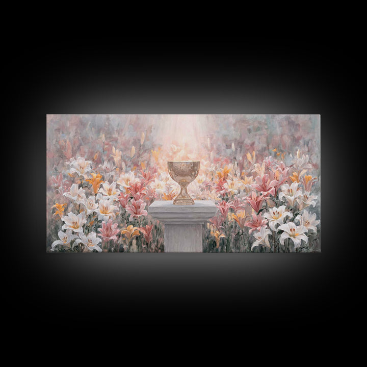 Chalice In Bloom - Framed Canvas Print - Christian Wall Art - Christian Art Canvas - Christian Christmas Art - Christian Gift - Modern Chri