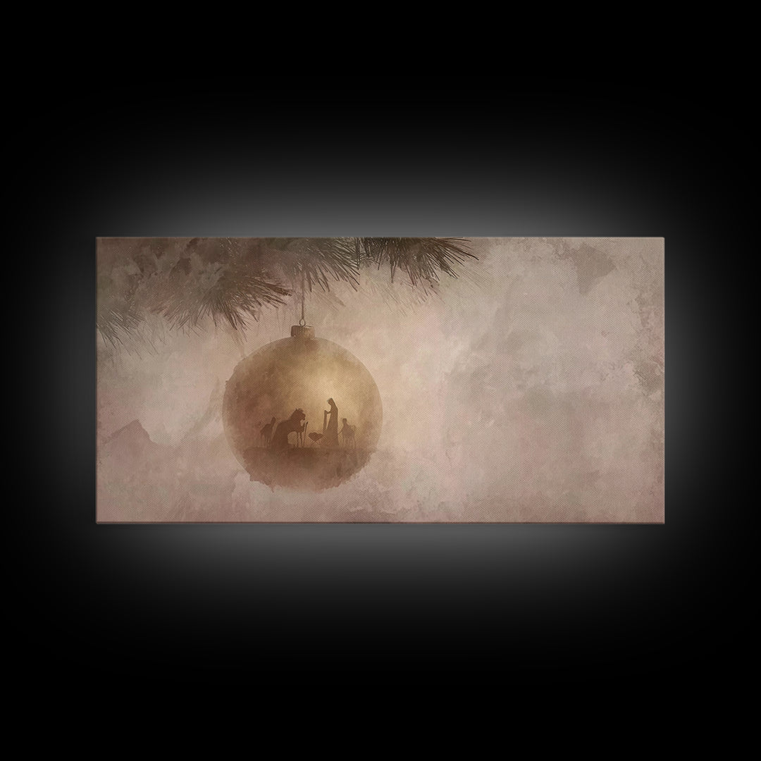 Bethlehem Light – Framed Canvas Print – Christmas Wall Art – Christian Christmas Art – Christian Art Prints – Christian Christmas Decor – F