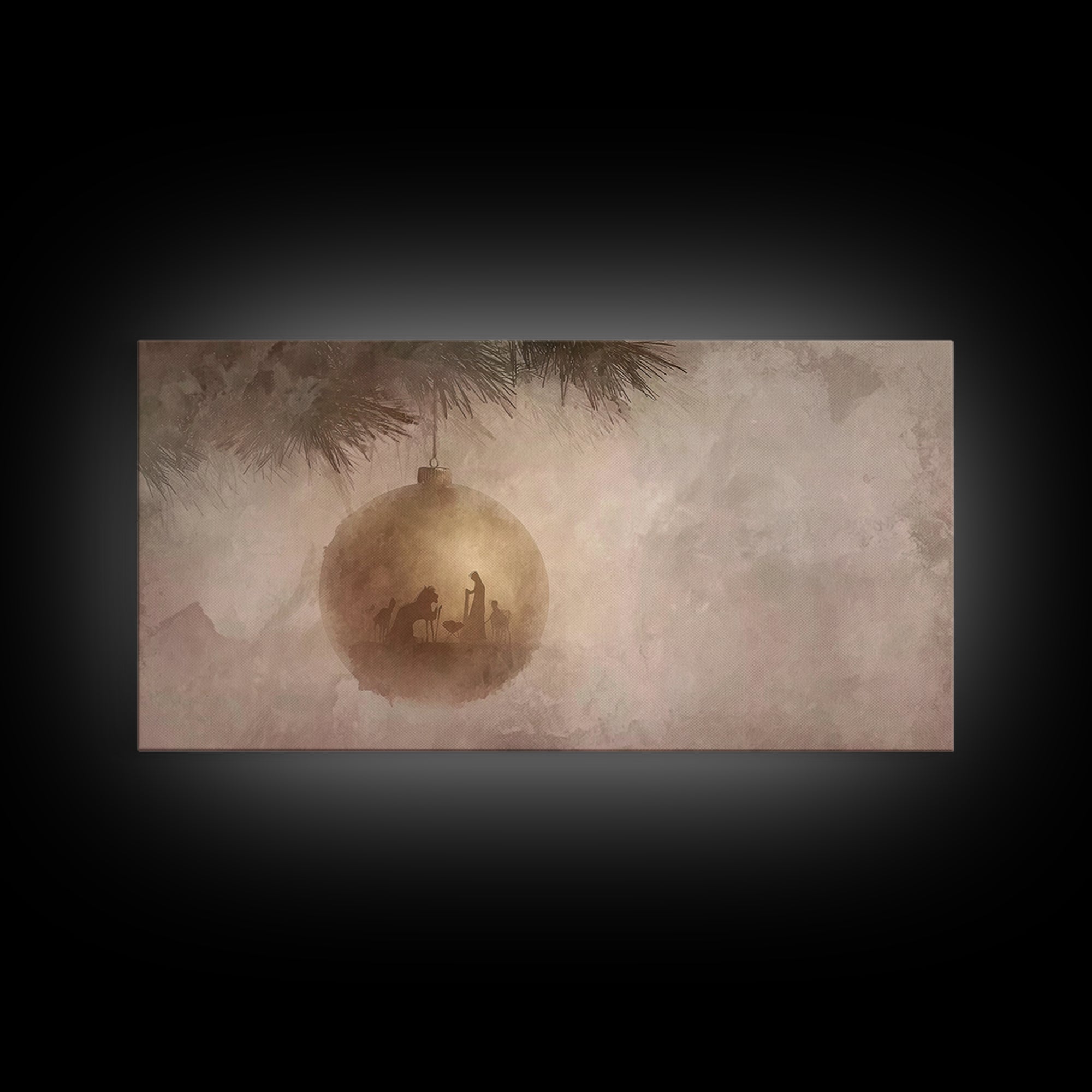 Bethlehem Light – Framed Canvas Print – Christmas Wall Art – Christian Christmas Art – Christian Art Prints – Christian Christmas Decor – F