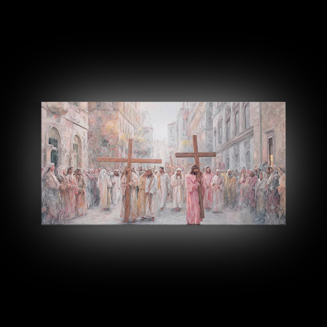Procession Of Faith – Framed Canvas Print – Christian Wall Art – Christian Art Canvas – Christian Painting – Christian Art Print – Large Ch