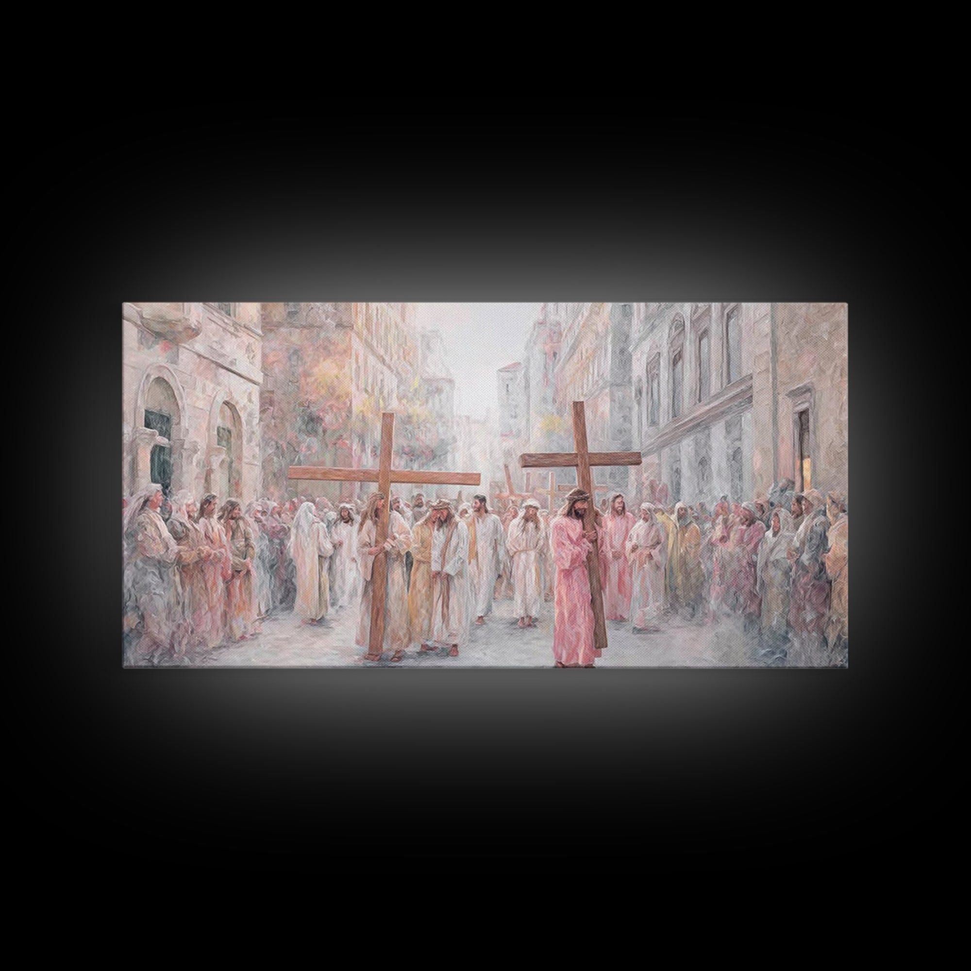 Procession Of Faith – Framed Canvas Print – Christian Wall Art – Christian Art Canvas – Christian Painting – Christian Art Print – Large Ch