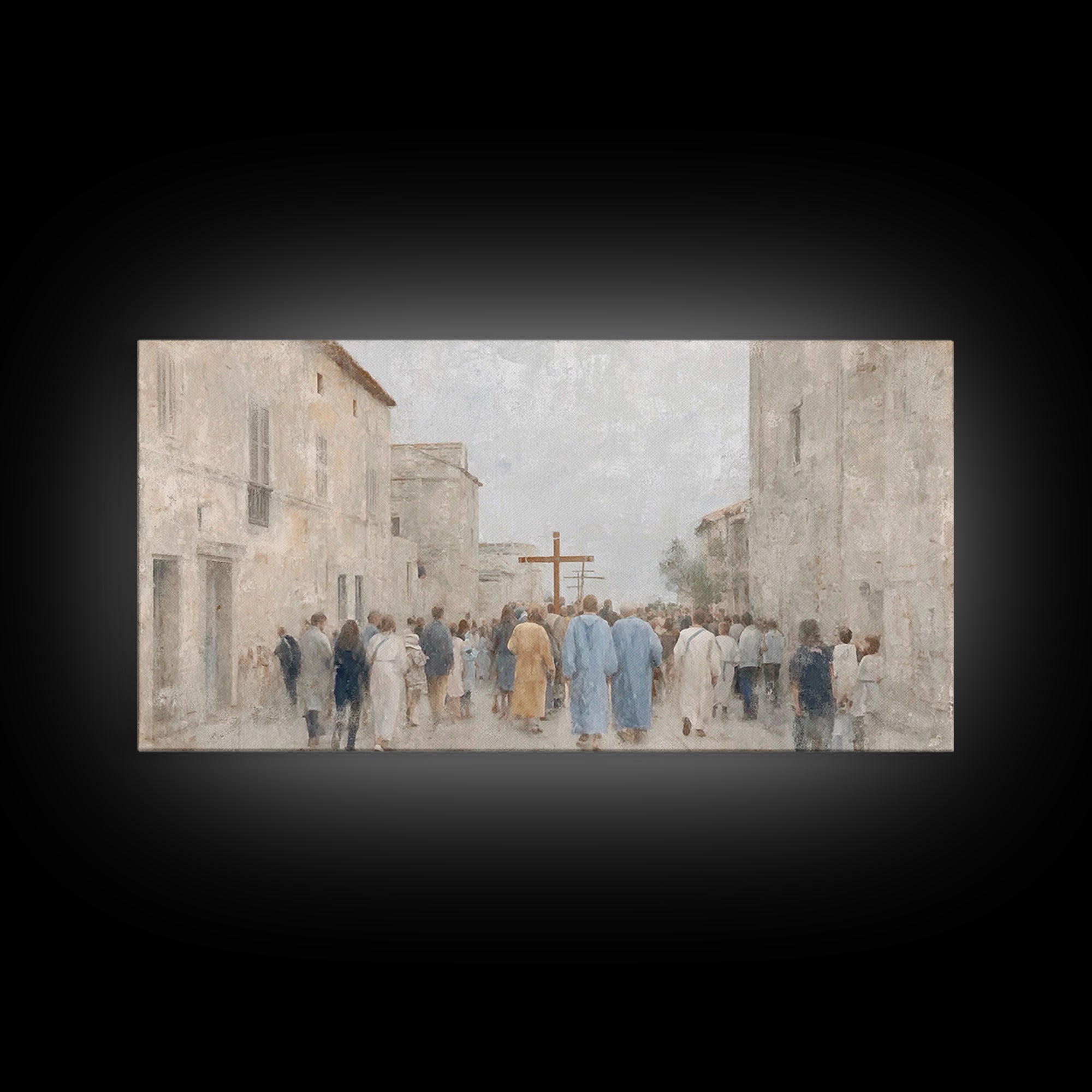 Pilgrims Of Hope – Framed Canvas Print – Christian Art Work – Subtle Christian Art – Christian Wall Art – Minimalist Christian Art – Christ