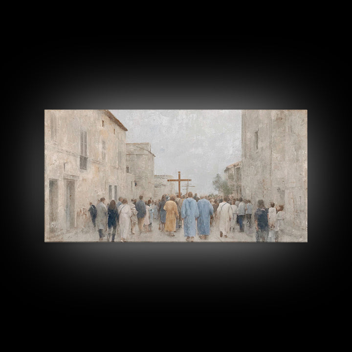 Pilgrims Of Hope – Framed Canvas Print – Christian Art Work – Subtle Christian Art – Christian Wall Art – Minimalist Christian Art – Christ