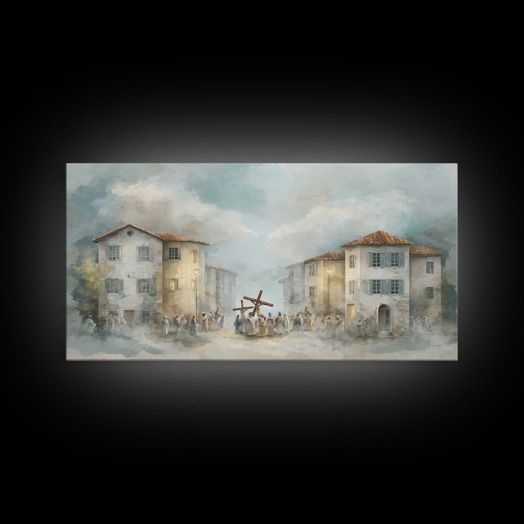 Crossroads Light – Framed Canvas Print – Christian Art Canvas – Christian Painting – Modern Christian Art – Christian Wall Art – Large Chri