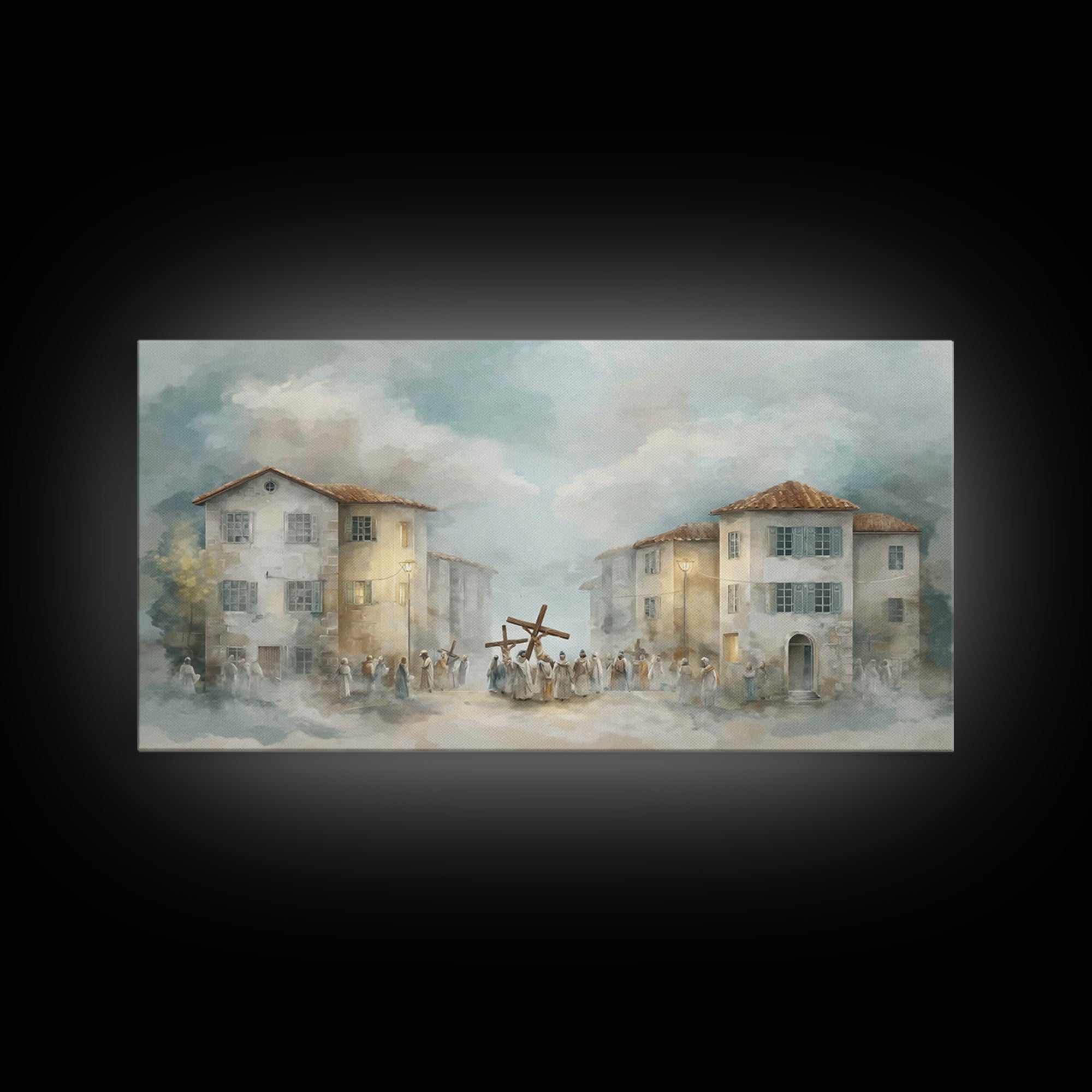 Crossroads Light – Framed Canvas Print – Christian Art Canvas – Christian Painting – Modern Christian Art – Christian Wall Art – Large Chri