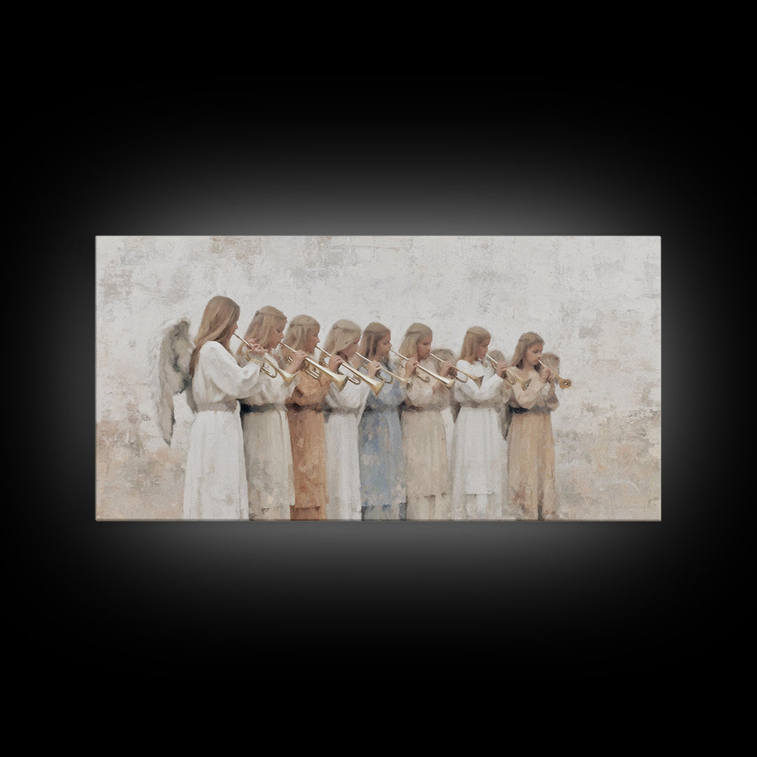 Heavenly Chorus – Framed Canvas Print – Christian Art Canvas – Christian Wall Art – Christian Paintings – Christmas Art Prints – Christian