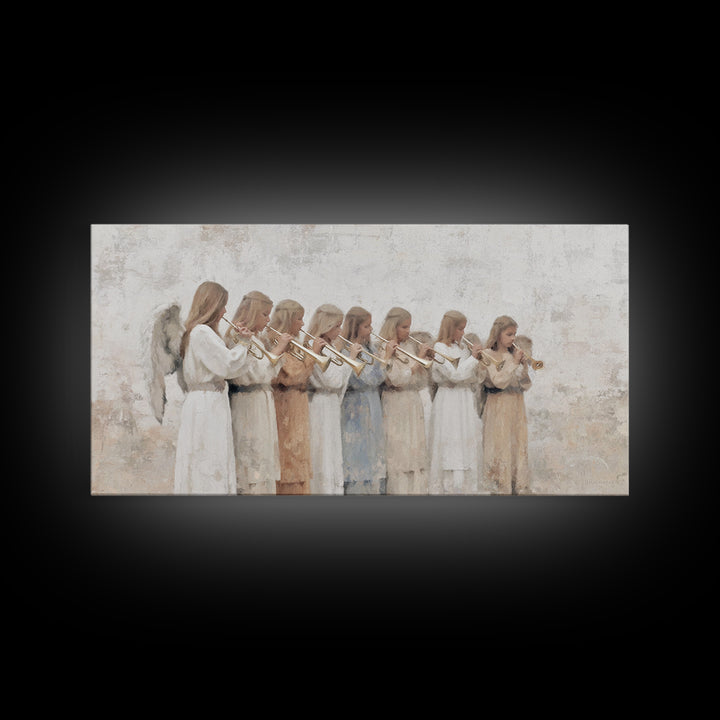 Heavenly Chorus – Framed Canvas Print – Christian Art Canvas – Christian Wall Art – Christian Paintings – Christmas Art Prints – Christian