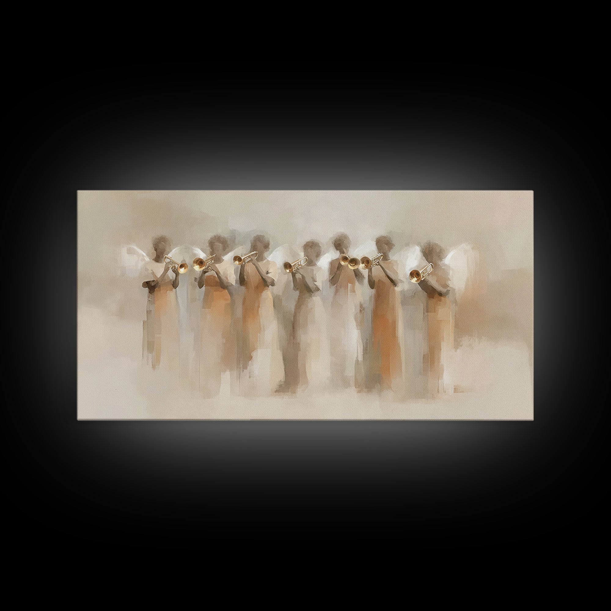 Angelic Ensemble | Framed Canvas Print | Christian Art Canvas | Modern Christian Art | Christian Painting | Christmas Art Work | Christian