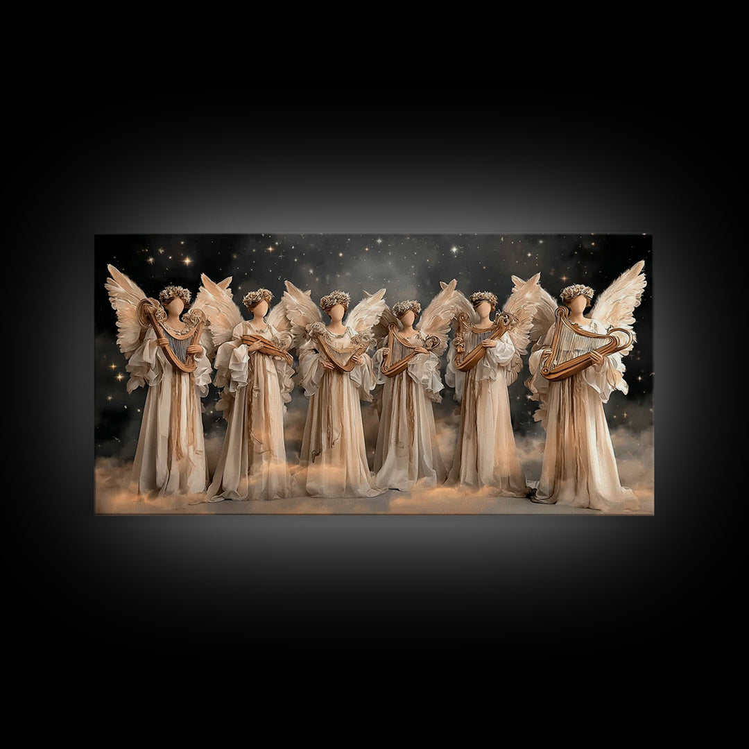 Radiant Messengers, Framed Canvas Print, Christian Art Canvas, Christian Wall Art, Large Christian Painting, Christian Christmas Decor, Chr