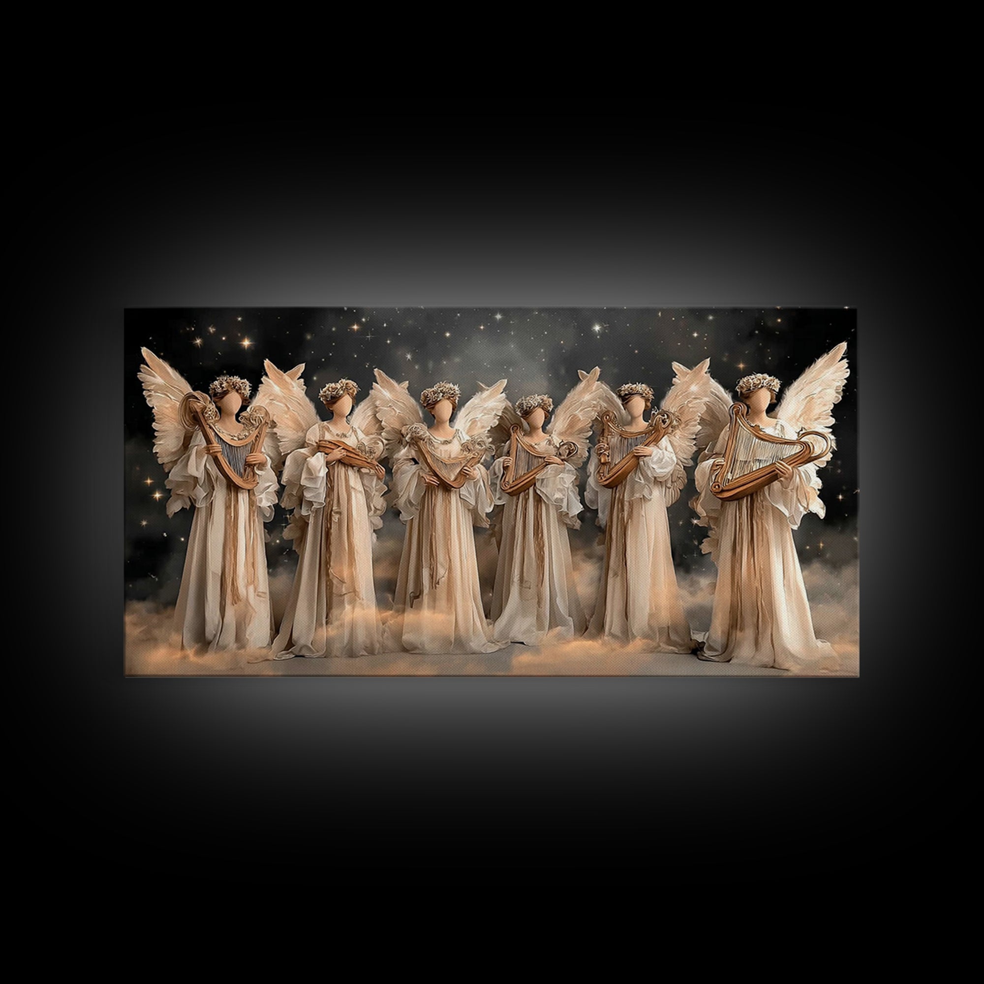 Radiant Messengers, Framed Canvas Print, Christian Art Canvas, Christian Wall Art, Large Christian Painting, Christian Christmas Decor, Chr