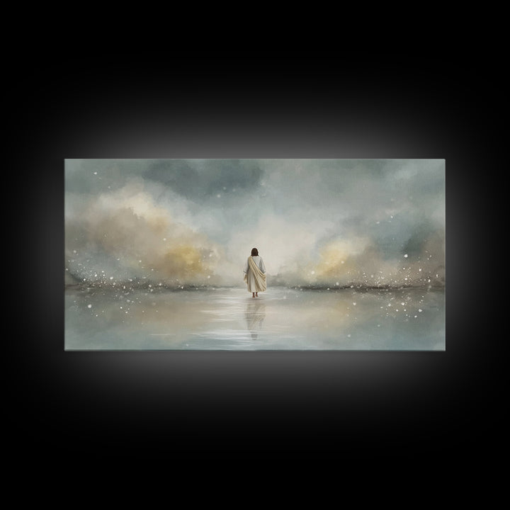 Heaven’s Calm, Framed Canvas Print, Christian Art Canvas, Jesus Painting, Subtle Christian Art, Christian Paintings, Christian Decor For Ho