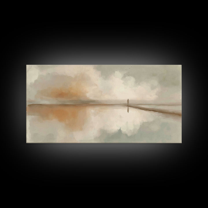 Silent Waters – Framed Canvas Print – Minimalist Christian Art – Christian Art Canvas – Christian Wall Art – Subtle Christian Paintings – J