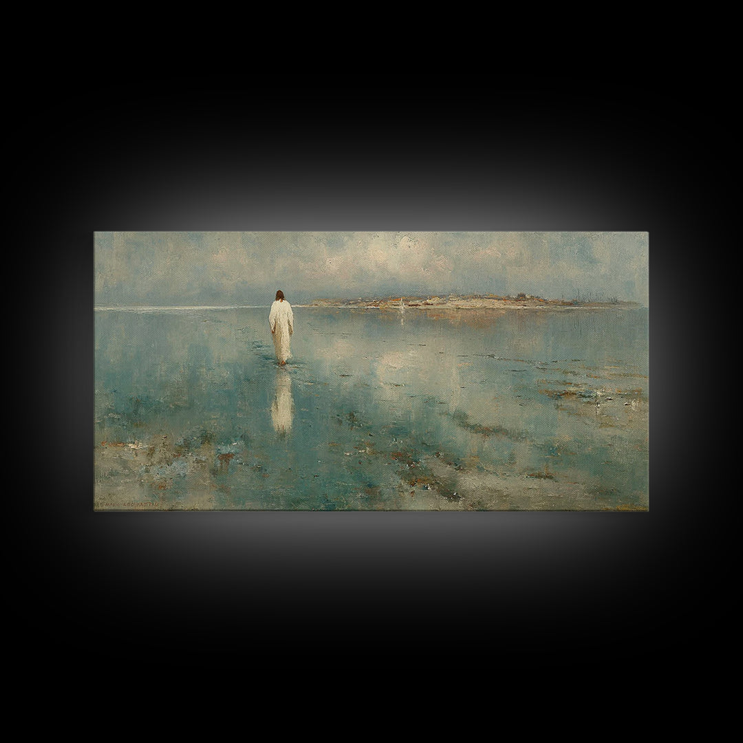Light Of Hope, Framed Canvas Print, Christian Art Canvas, Jesus Painting, Vintage Christian Art, Christian Wall Art, Large Christian Painti