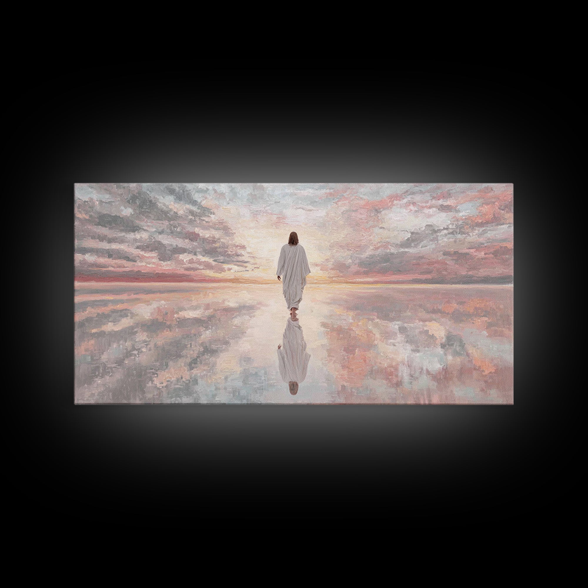 Walking In Glory | Framed Canvas Print | Jesus Painting | Christian Art Canvas | Christian Wall Art | Modern Jesus Art | Large Jesus Painti