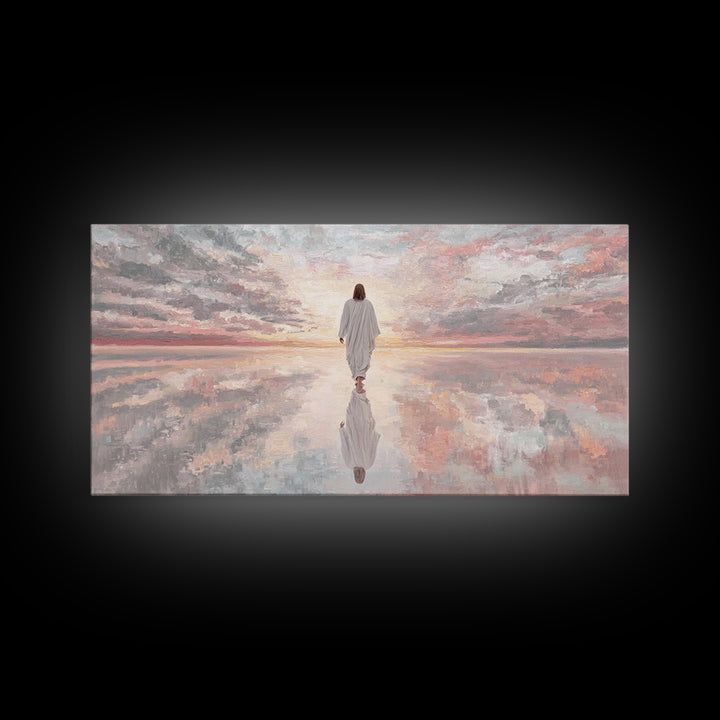 Walking In Glory | Framed Canvas Print | Jesus Painting | Christian Art Canvas | Christian Wall Art | Modern Jesus Art | Large Jesus Painti