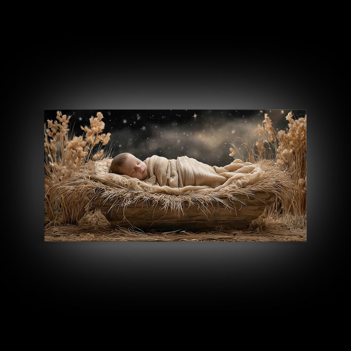 Holy Reflection, Framed Canvas Print, Christian Wall Art, Jesus Canvas Art, Moody Christian Art, Christian Art Work, Modern Christian Paint