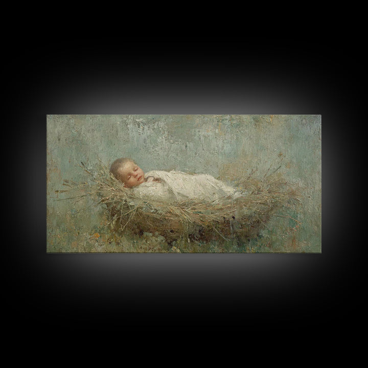 Silent Holy Rest – Framed Canvas Print – Christian Art Canvas – Christmas Wall Art – Jesus Painting – Christian Decorations – Modern Christ