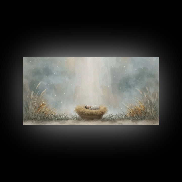 Blessed Winter Peace – Framed Canvas Print – Christian Art – Christmas Wall Art – Jesus Christmas Art – Christian Art Canvas – Christmas Ar