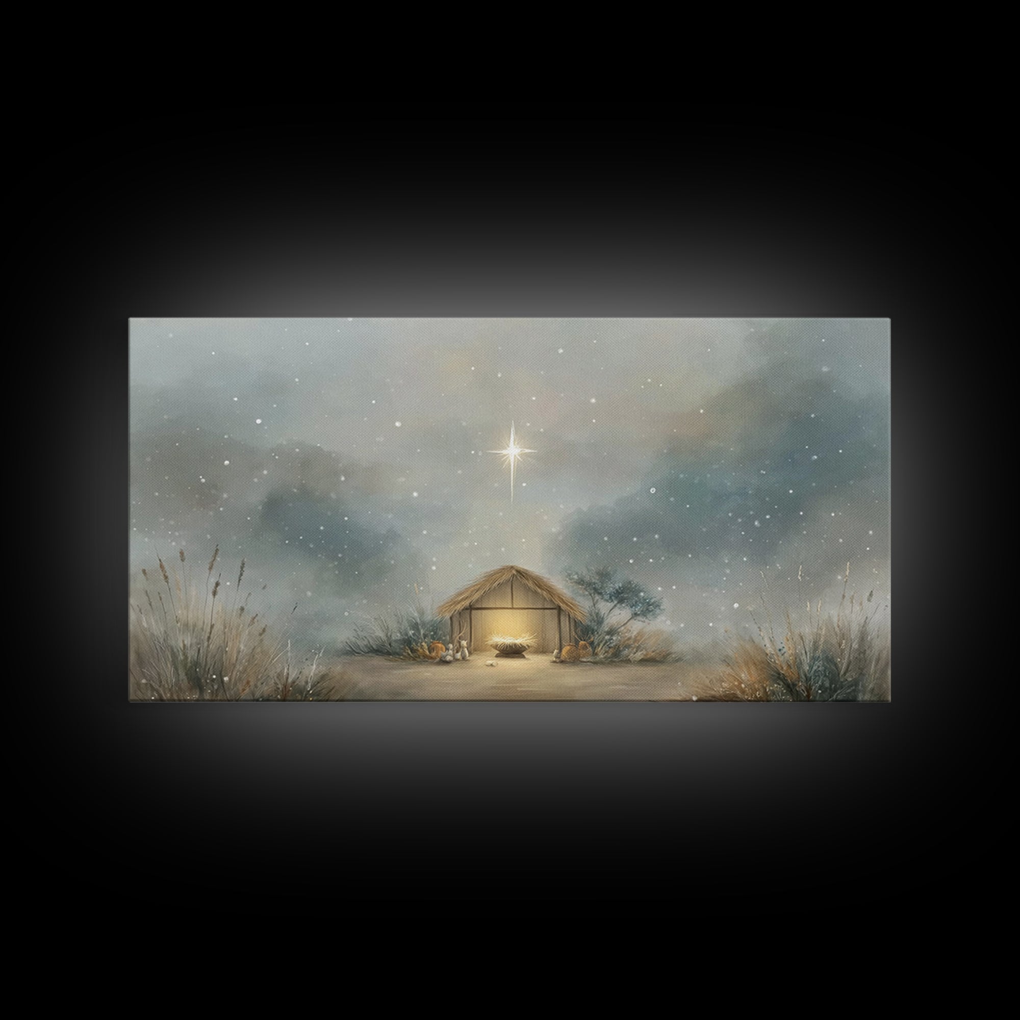 Bright Promise Star – Framed Canvas Print – Christmas Canvas Wall Art – Christian Wall Art – Christian Christmas Art – Jesus Painting – Chr