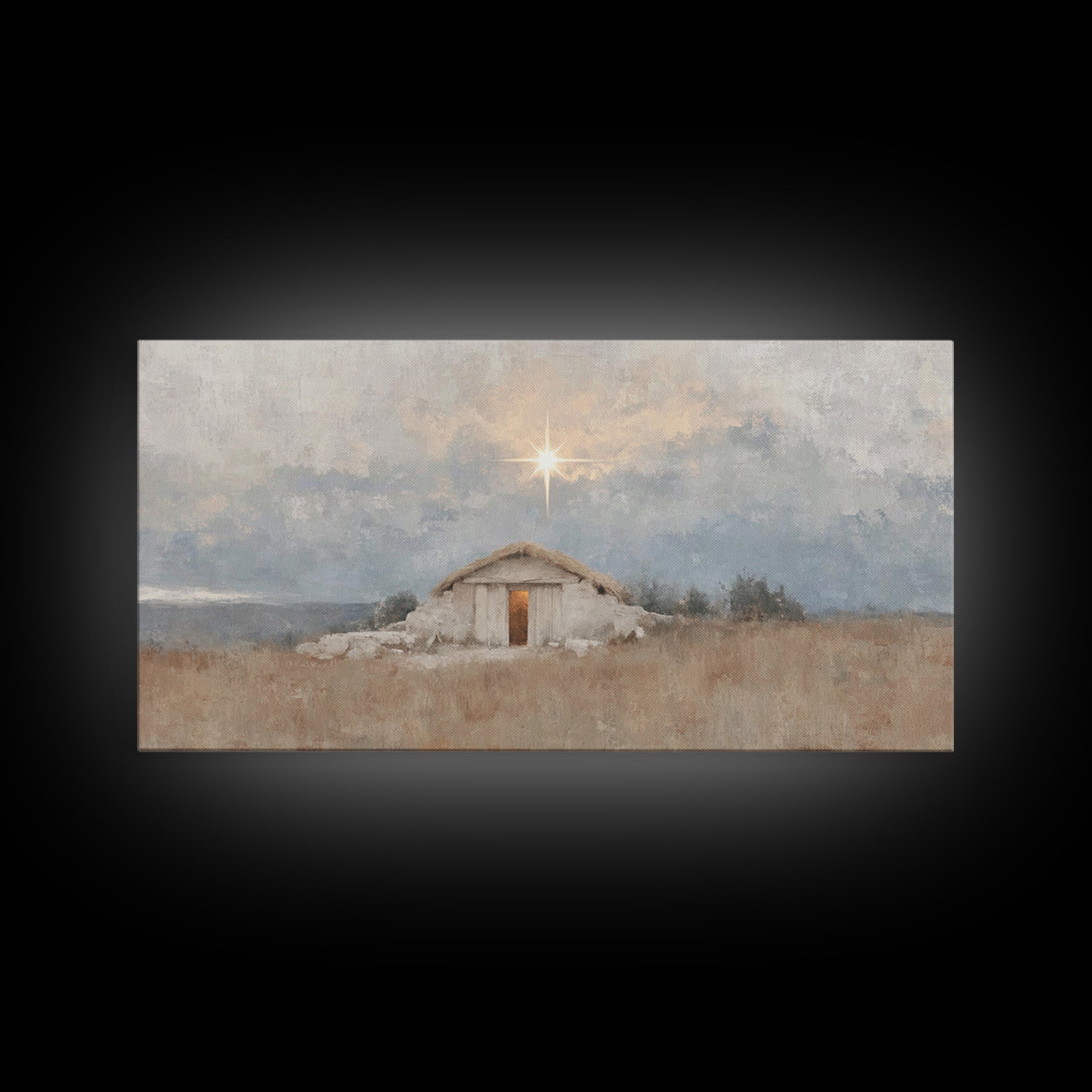 The Guiding Star - Framed Canvas Print - Christian Wall Art - Christian Christmas Art - Jesus Painting - Christmas Decor