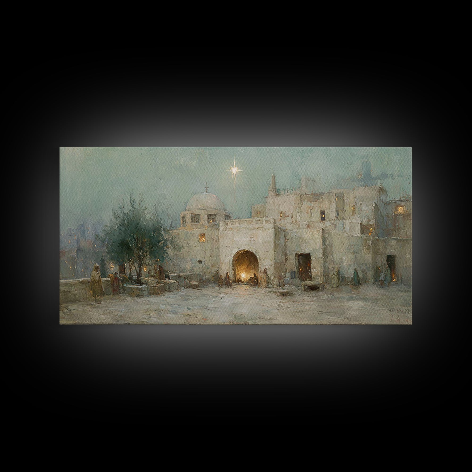 Bethlehem Light | Framed Canvas Print | Christian Wall Art | Christian Art Canvas | Christmas Art | Christian Christmas Decor