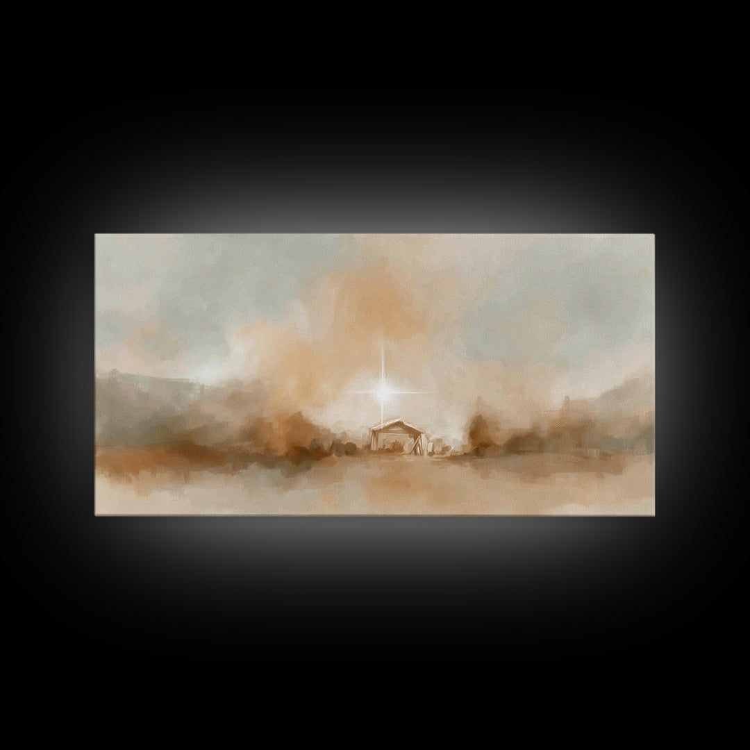 Star Of Peace - Framed Canvas Print - Christian Art Canvas - Christmas Wall Art - Jesus Christmas Art - Christian Decor