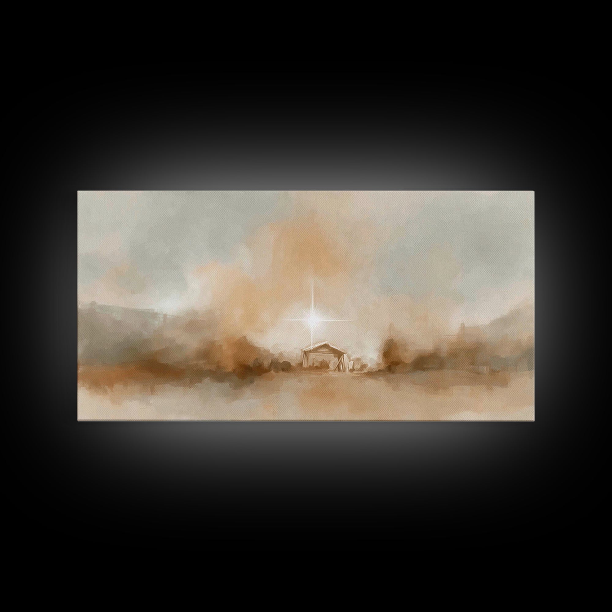 Star Of Peace - Framed Canvas Print - Christian Art Canvas - Christmas Wall Art - Jesus Christmas Art - Christian Decor