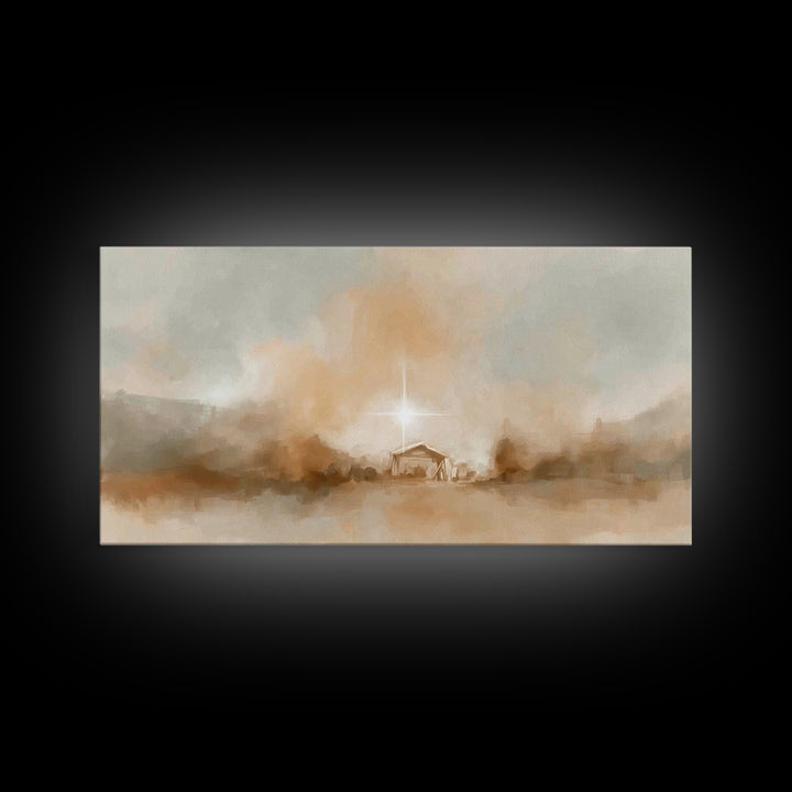 Star Of Peace - Framed Canvas Print - Christian Art Canvas - Christmas Wall Art - Jesus Christmas Art - Christian Decor