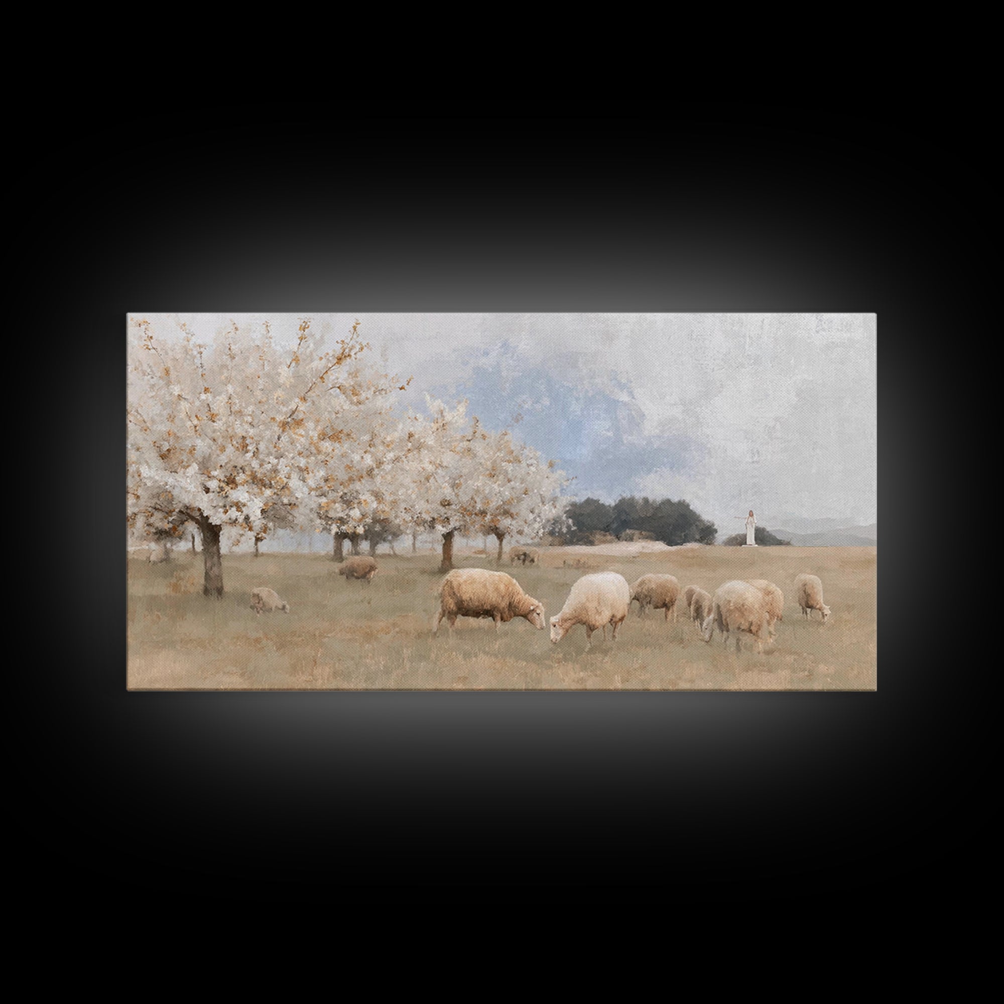 Pastures Of Hope – Framed Canvas Print – Christian Art Canvas – Christian Wall Art – Christmas Art – Christian Decor – Jesus Painting