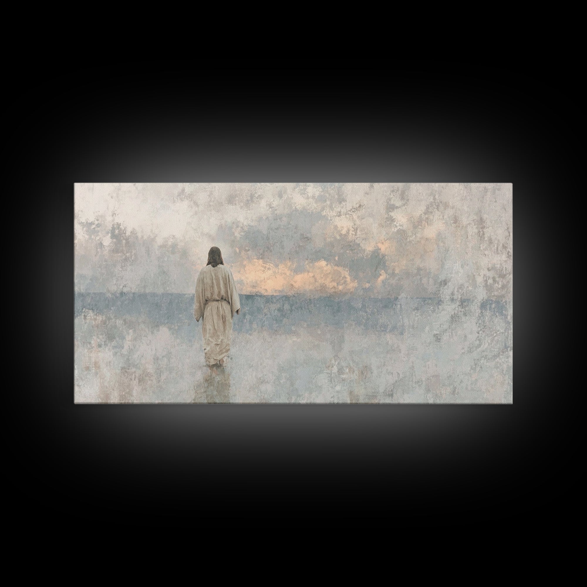 Dawn Of Mercy, Framed Canvas Print, Jesus Painting, Christian Wall Art, Christian Art Canvas, Subtle Christian Art, Christmas Art Prints