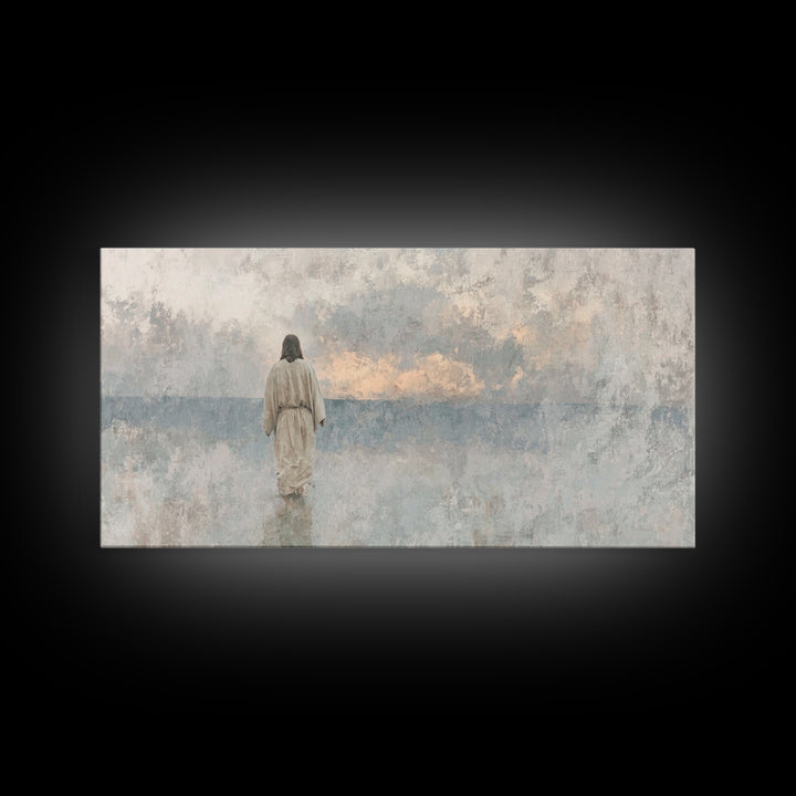 Dawn Of Mercy, Framed Canvas Print, Jesus Painting, Christian Wall Art, Christian Art Canvas, Subtle Christian Art, Christmas Art Prints