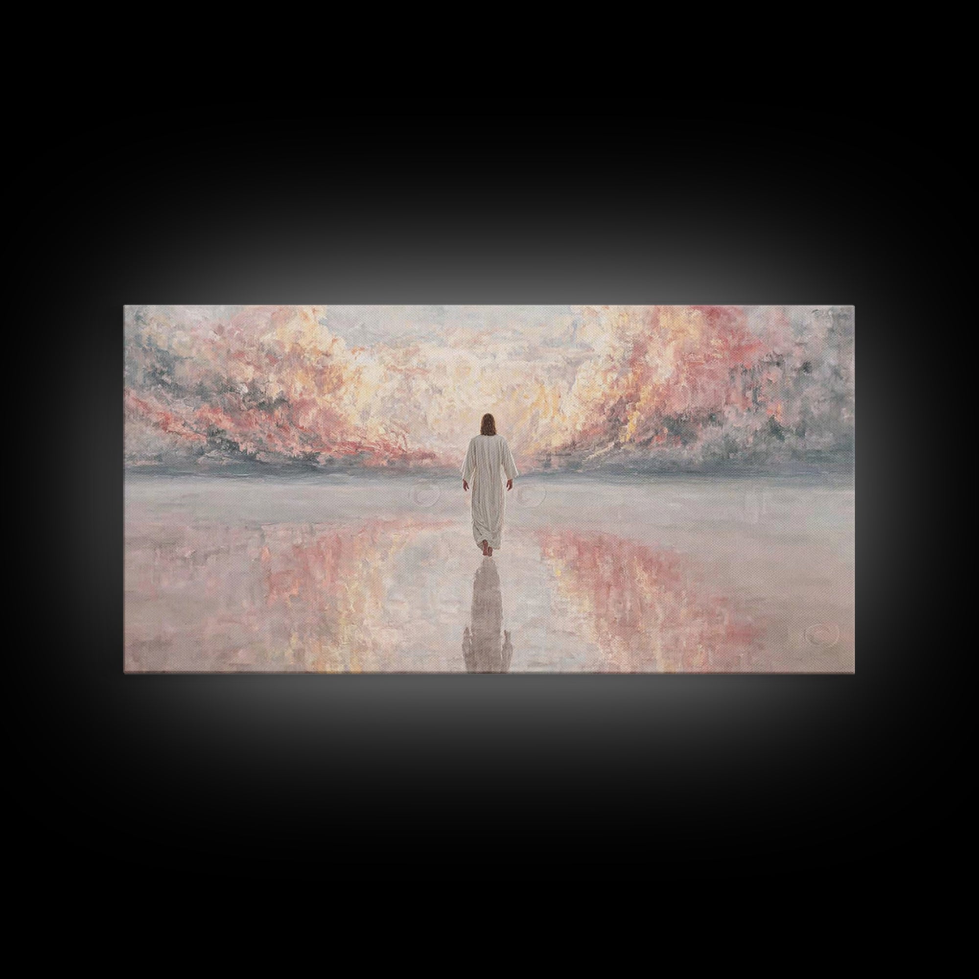 Path Of Peace, Framed Canvas Print, Christian Art Canvas, Jesus Painting, Christian Wall Art, Minimalist Christian Art, Christian Christmas