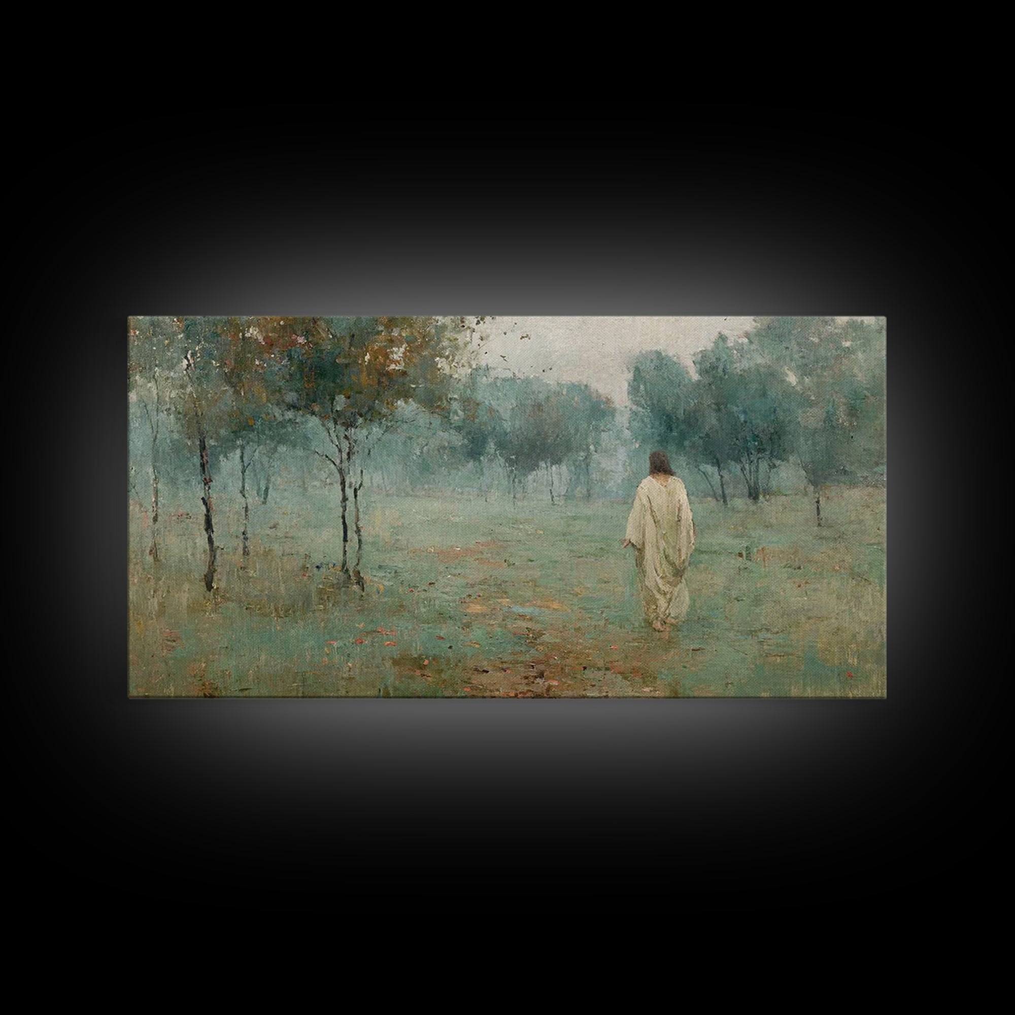 Majestic Calm, Framed Canvas Print, Christian Wall Art, Large Jesus Painting, Christian Art Canvas, Modern Christian Painting, Christmas Ar