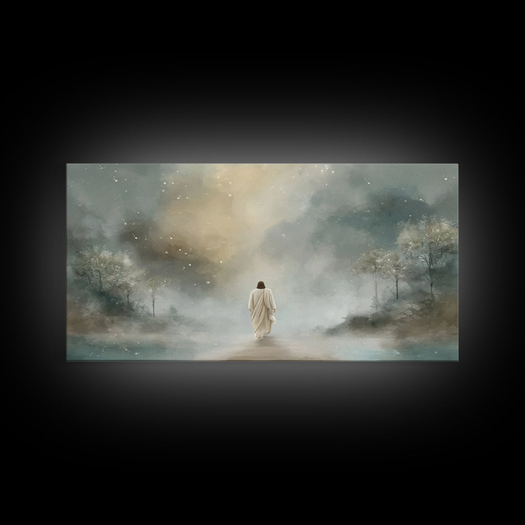 Sacred Horizon, Framed Canvas Print, Jesus Art Print, Christian Wall Art, Modern Christian Art, Christian Christmas Art, Christian Art Canv