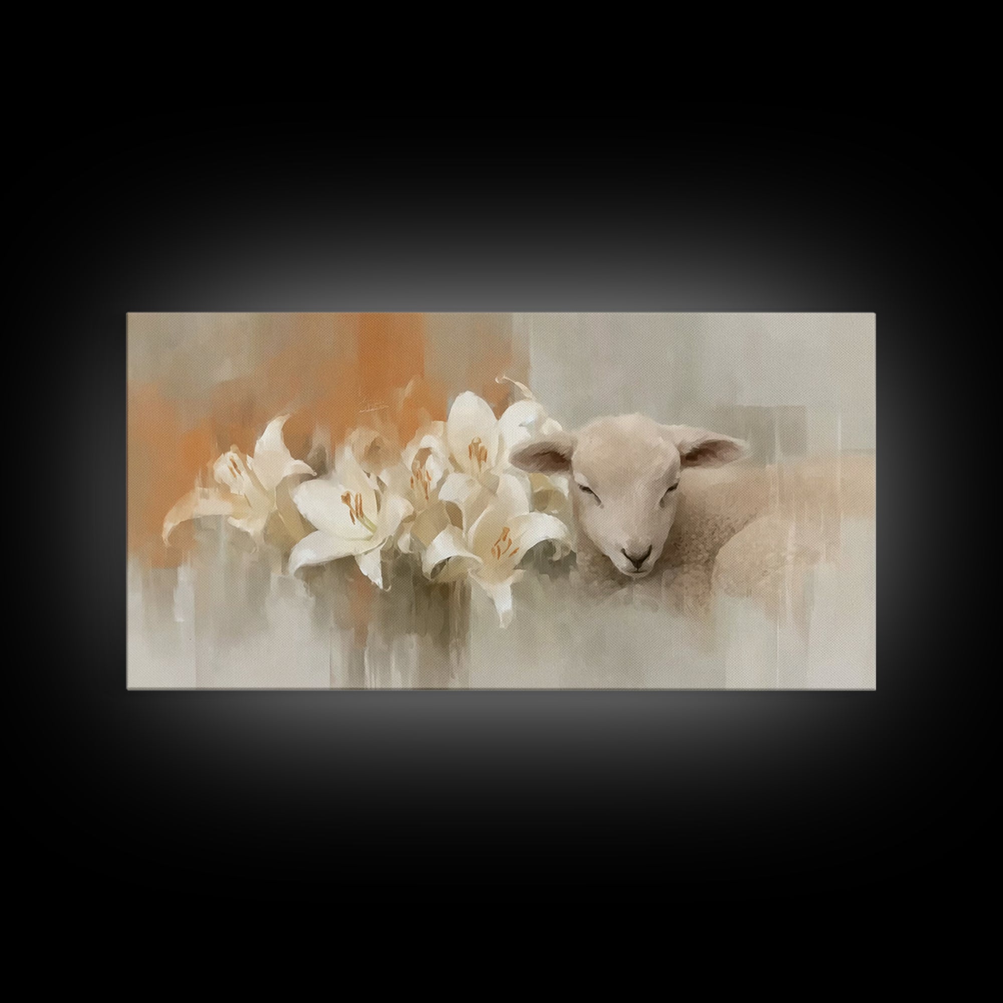 Lamb Of Peace – Framed Canvas Print – Christian Wall Art – Christian Art Canvas – Christian Art Print – Minimalist Christian Art – Christia