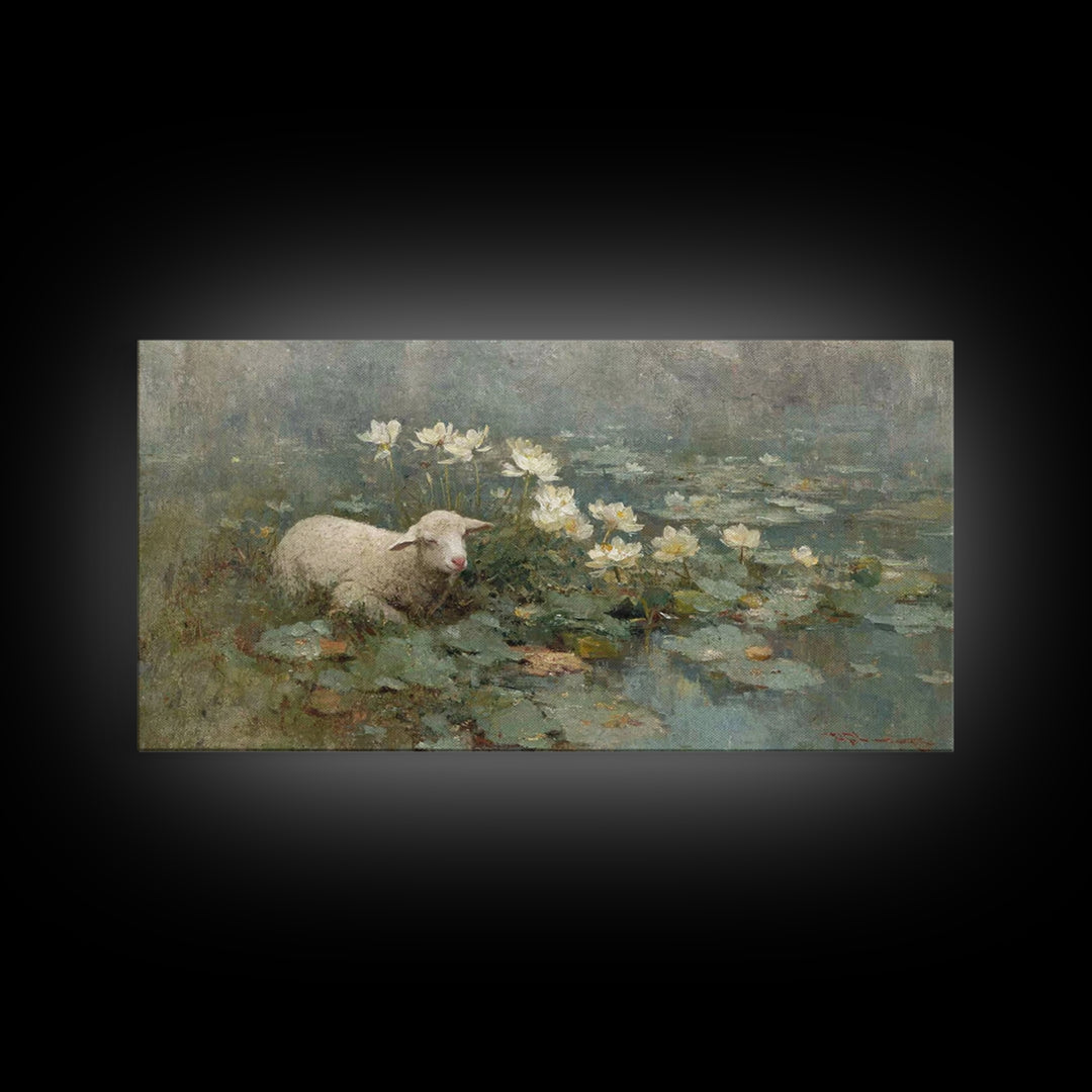 Pasture Of Hope – Framed Canvas Print – Christian Art Canvas – Christian Art Print – Christian Wall Art – Subtle Christian Art – Christian