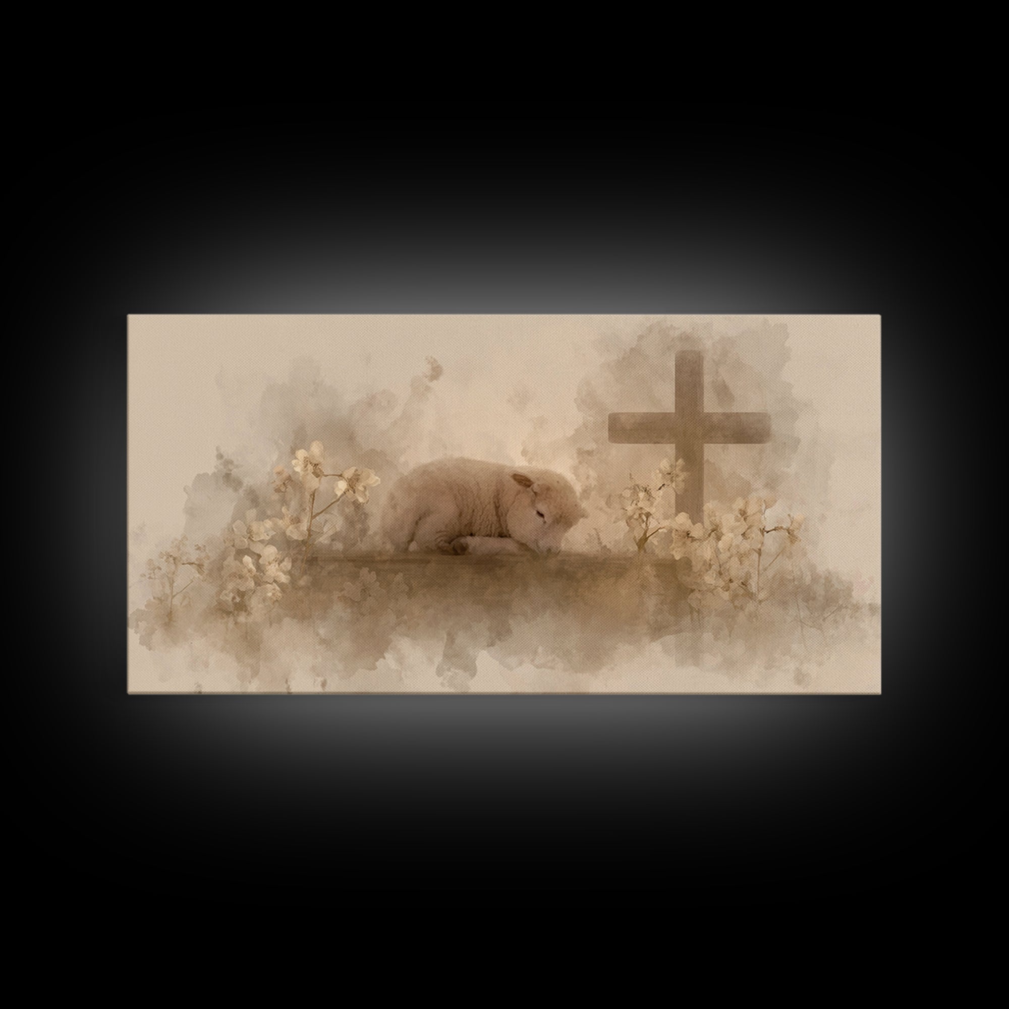 Graceful Rest – Framed Canvas Print – Christian Art Canvas – Christian Wall Art – Minimalist Christian Art – Christian Painting – Christmas